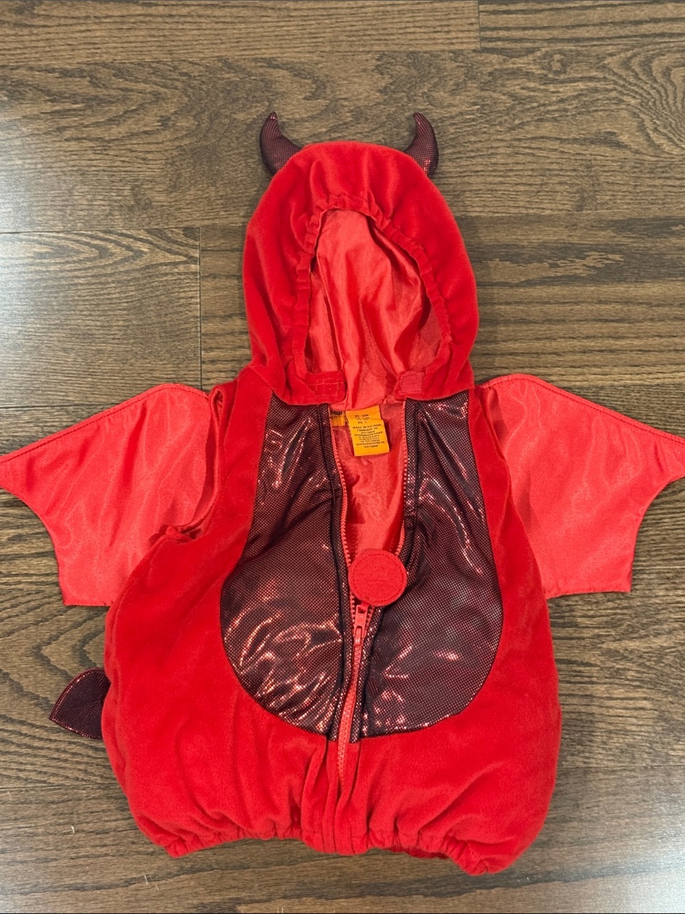 Red Devil Kids Costume Hooded Romper 12months super cute